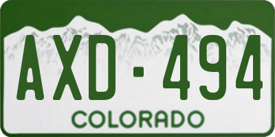 CO license plate AXD494