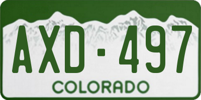 CO license plate AXD497