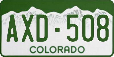 CO license plate AXD508