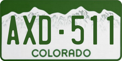CO license plate AXD511