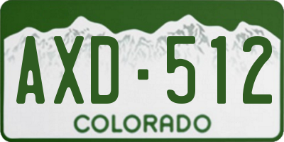 CO license plate AXD512