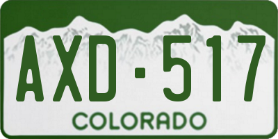 CO license plate AXD517