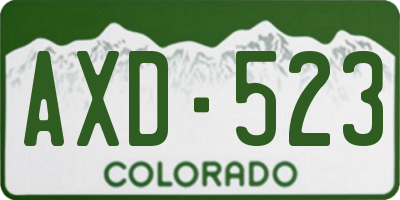 CO license plate AXD523