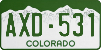 CO license plate AXD531