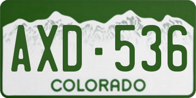 CO license plate AXD536