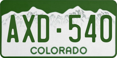 CO license plate AXD540
