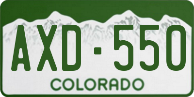 CO license plate AXD550
