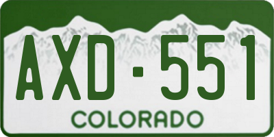 CO license plate AXD551