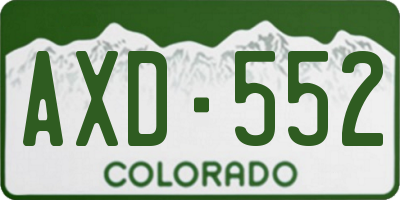CO license plate AXD552