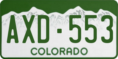 CO license plate AXD553