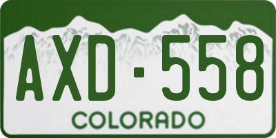 CO license plate AXD558