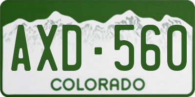 CO license plate AXD560