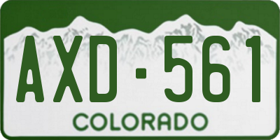 CO license plate AXD561