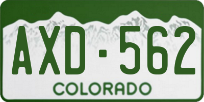 CO license plate AXD562