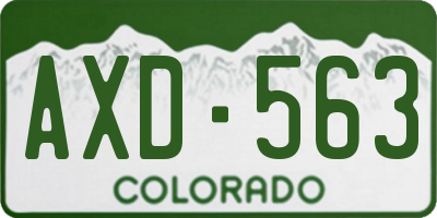 CO license plate AXD563