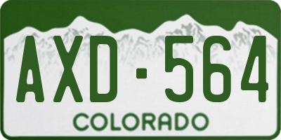 CO license plate AXD564