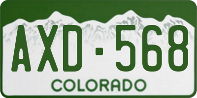 CO license plate AXD568