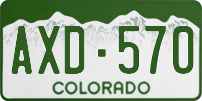 CO license plate AXD570