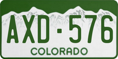 CO license plate AXD576