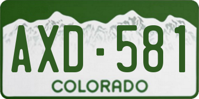 CO license plate AXD581
