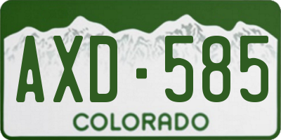 CO license plate AXD585