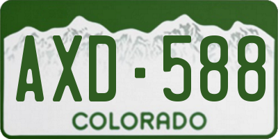 CO license plate AXD588