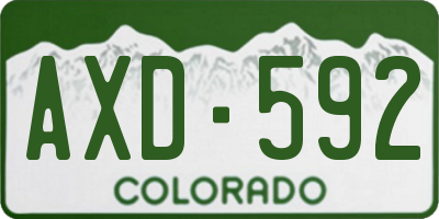 CO license plate AXD592