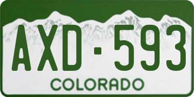 CO license plate AXD593