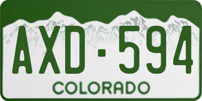 CO license plate AXD594