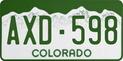 CO license plate AXD598