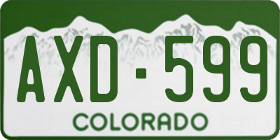 CO license plate AXD599