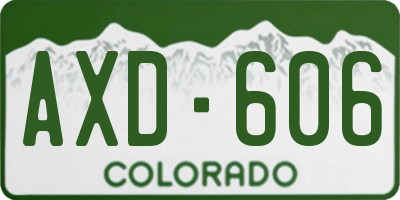 CO license plate AXD606