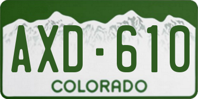 CO license plate AXD610