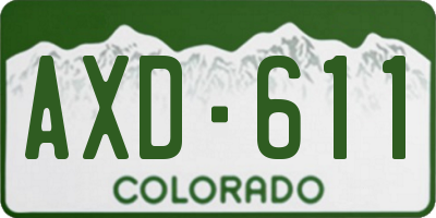 CO license plate AXD611