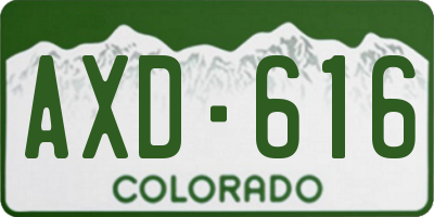 CO license plate AXD616
