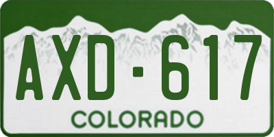CO license plate AXD617