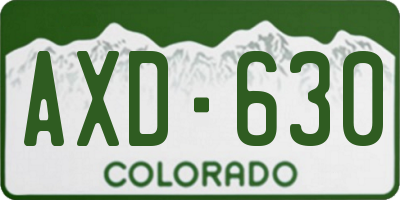 CO license plate AXD630