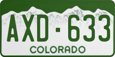 CO license plate AXD633