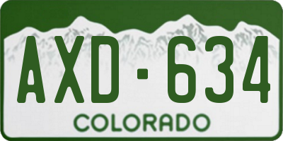 CO license plate AXD634