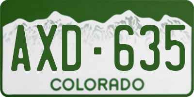 CO license plate AXD635