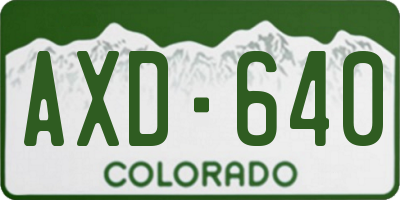 CO license plate AXD640