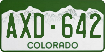 CO license plate AXD642