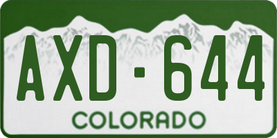 CO license plate AXD644
