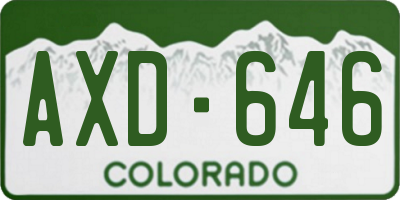 CO license plate AXD646