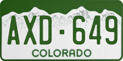 CO license plate AXD649