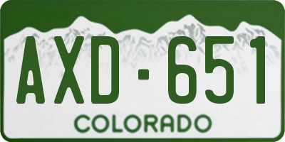 CO license plate AXD651