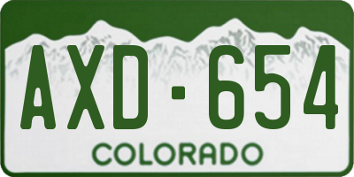 CO license plate AXD654