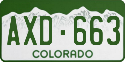CO license plate AXD663