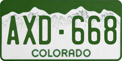 CO license plate AXD668
