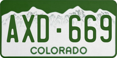 CO license plate AXD669